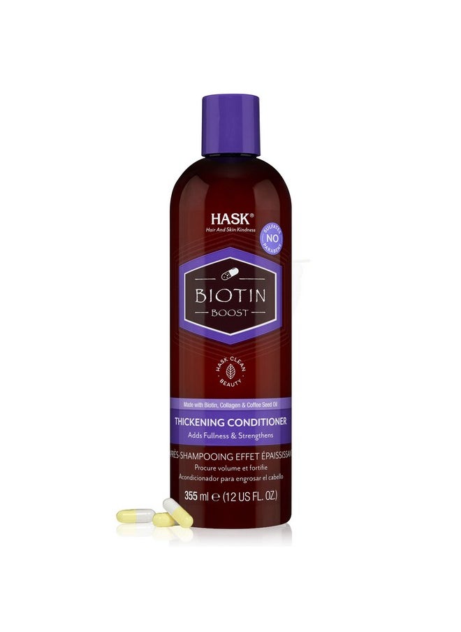 HASK Biotin Boost Thickening Conditioner 355Ml | For Thin & Fine Hair Type | Provides Volume & Thickness | Sulfate & Paraben Free