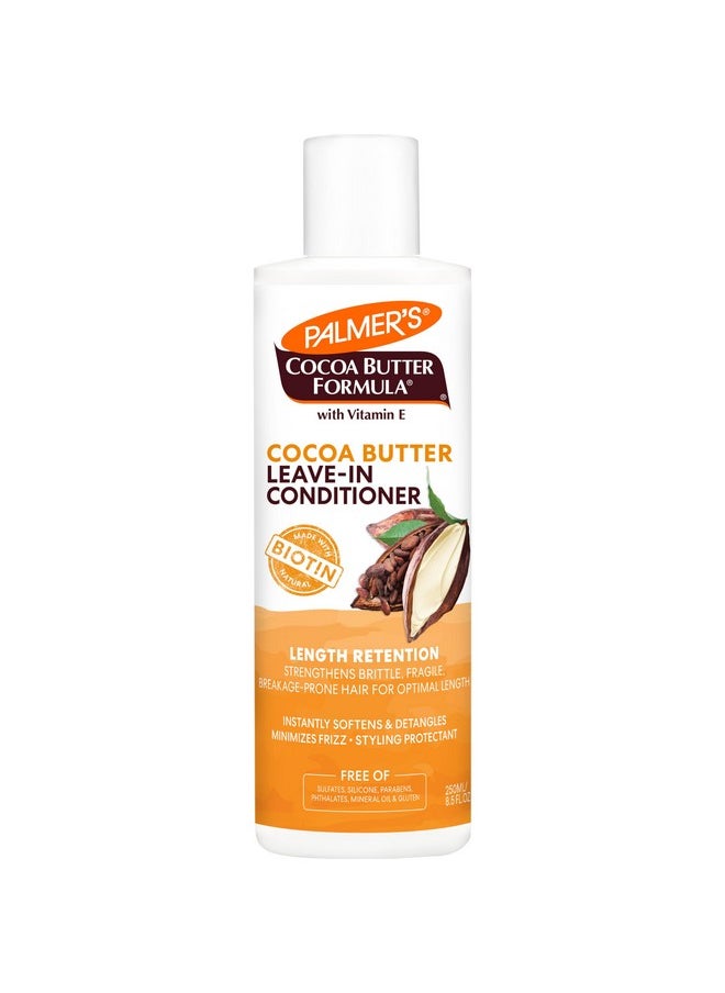 Palmer's Cocoa Butter & Biotin Length Retention Leave-In Conditioner, Instant Detangler, Soften and Strengthen Textured and Curly Hair, 8.5 Ounce