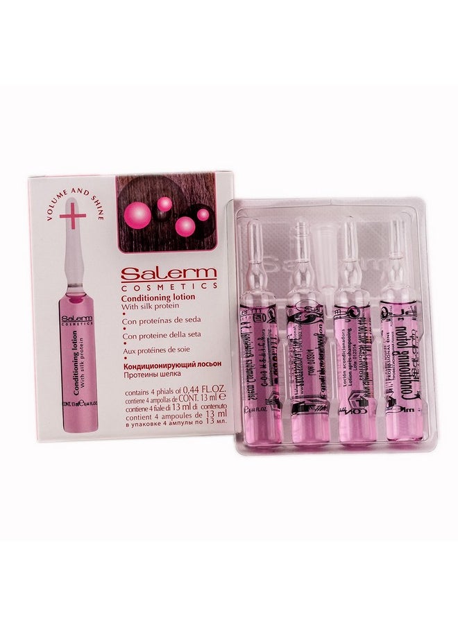 Salerm Cosmetics Conditioner Lotion For Volume & Shine Treatment - 4 Vial x 0.44 oz