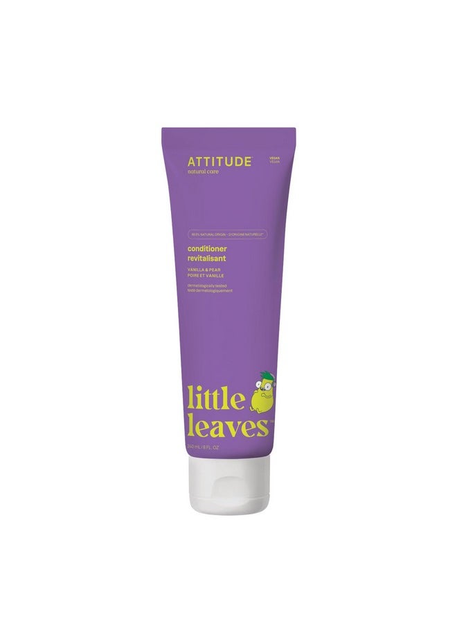 ATTITUDE Natural Conditioner for Kids, Hypoallergenic, Vegan, Plant- and Mineral-Based, Vegan and Cruelty-free, Vanilla and Pear, 8 Fl Oz (11115)