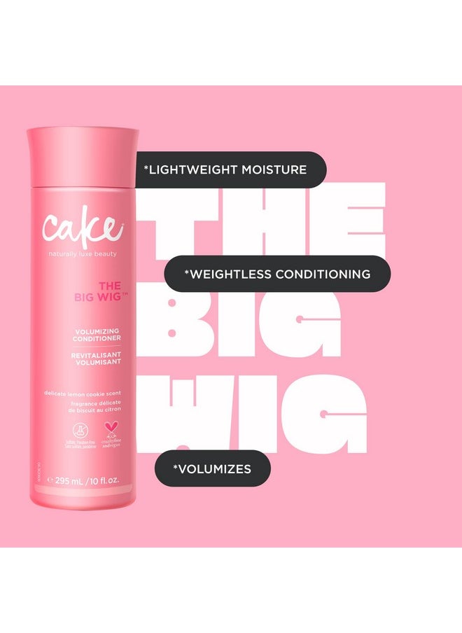 Cake Beauty Volumizing Conditioner, The Big Wig - Body Boosting & Weightless Conditioning - With Sunflower Seed Oil, Rice Protein & Shea Butter - For All Hair Types - 10 Fl Oz / 295 ml