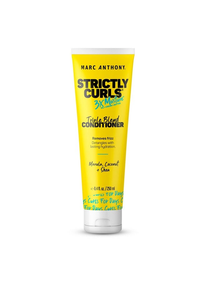 Marc Anthony Curly Hair Conditioner, Strictly Curls - 3x Moisture For Curl Defining & Enhancing - Shea Butter, Marula Oil, Aloe Vera & Coconut Cream - Sulfate Free & Color Safe For Dry Damaged Hair