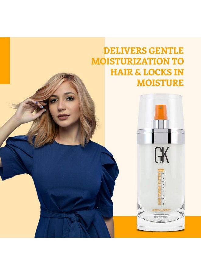 GK HAIR Global Keratin Leave-In Conditioner Detangler Spray 120 ml - For Dry, Damaged and Frizzy Hair Protection With Organic Natural Oil Strength & Shine | Hydrating Smoothing Styler