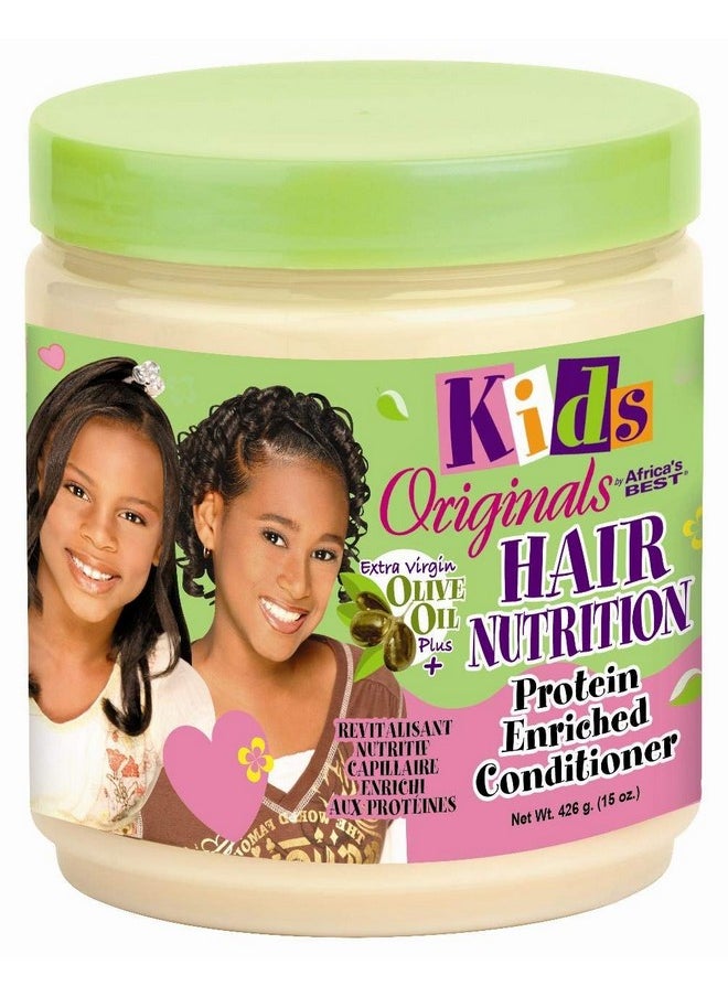 Originals by Africa's Best Kids Hair Nutrition Protein Enriched Conditioner, Natural Botanical Blend of Herbal Extracts, Vitamins and Proteins Moisturize Hair, 15oz Jar