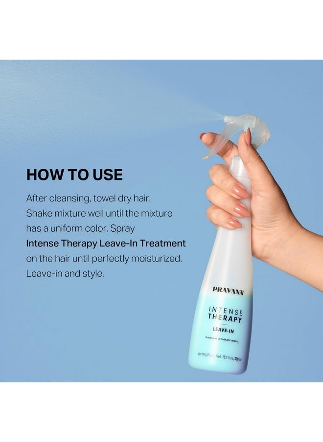 PRAVANA Intense Therapy Leave-In Conditioner Spray Treatment & Detangler | Instantly Detangles & Hydrates | Equalizes Hair Porosity | For All Hair Types | Strengthens & Softens Hair | 10.1 Fl Oz