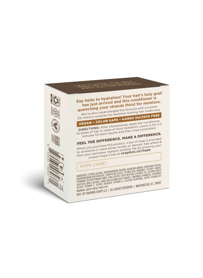 Soapbox Hair Conditioner Bar with Coconut Oil to Moisturize and Nourish Dry Damaged Hair - 2oz Solid Conditioner, Low Plastic, Vegan, Sulfate Free, Paraben Free Hair Care