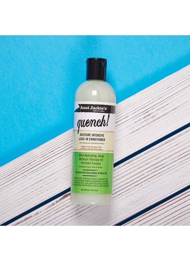 Aunt Jackie's Curls and Coils Quench Moisture Intensive Leave-In Hair Conditioner for Natural Curls, Coils and Waves, Enriched with shea Butter, 16 oz