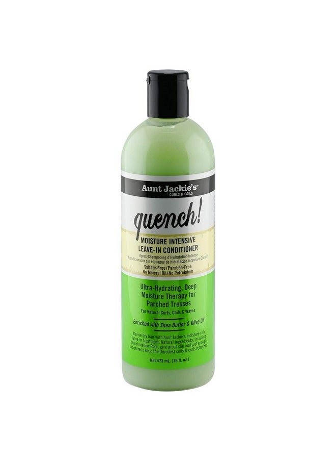 Aunt Jackie's Curls and Coils Quench Moisture Intensive Leave-In Hair Conditioner for Natural Curls, Coils and Waves, Enriched with shea Butter, 16 oz