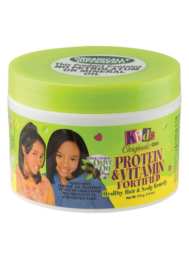 Originals by Africa's Best Kids Protein & Vitamin Fortified Healthy Hair & Scalp Remedy, With Extra Virgin Olive Oil, Mineral Oil & Petrolatum Free, 7.5oz Jar