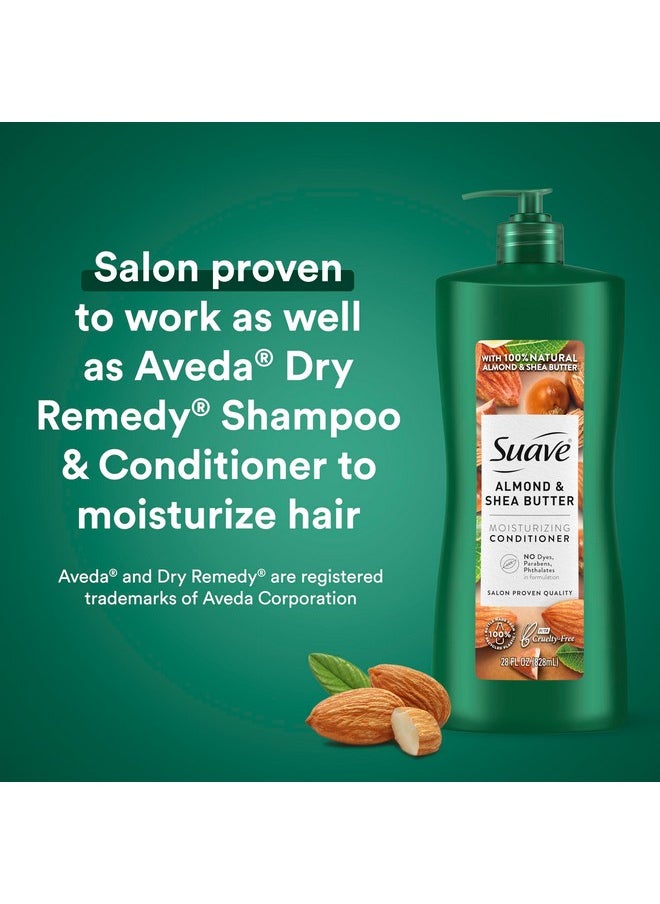 Suave Moisturizing Conditioner with 100% Natural Almond & Shea Butter, No Dyes, No Parabens, No Phthalates, 28 oz Pack of 4