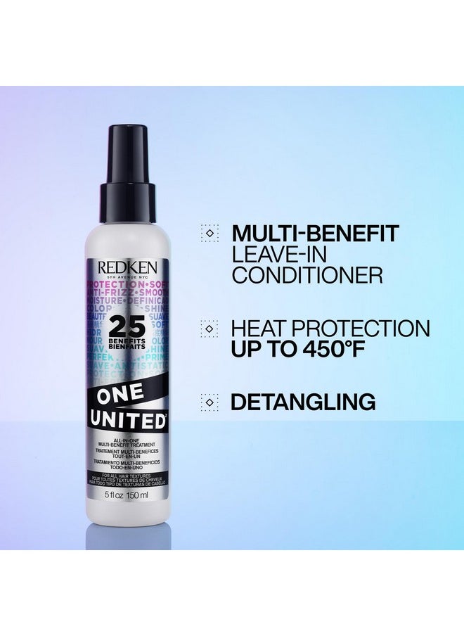 Redken One United All-In-One Leave In Conditioner | Multi-Benefit Treatment | Heat Protectant Spray for Hair | All Hair Types | Paraben Free