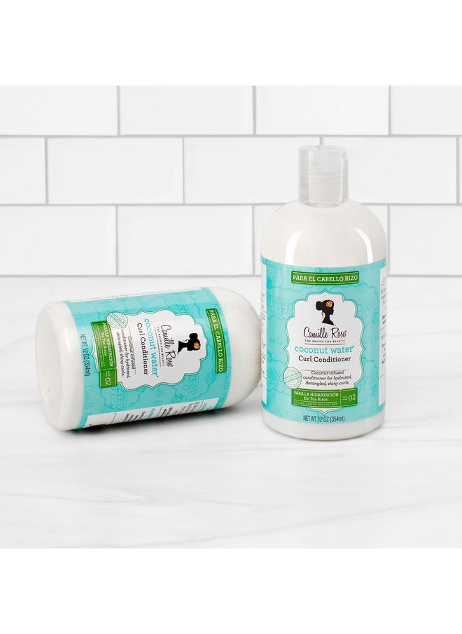 Camille Rose Coconut Water Curl Conditioner with Natural Coconut, Rosemary, & Castor Oils to Hydrate and Detangle, for Curly & Coily Hair Types, 12 oz