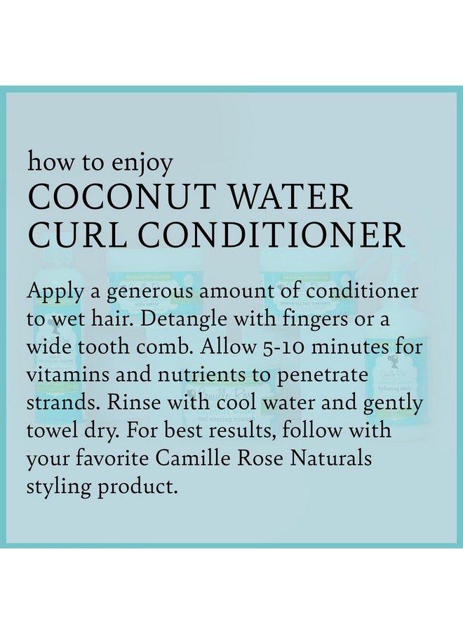 Camille Rose Coconut Water Curl Conditioner with Natural Coconut, Rosemary, & Castor Oils to Hydrate and Detangle, for Curly & Coily Hair Types, 12 oz