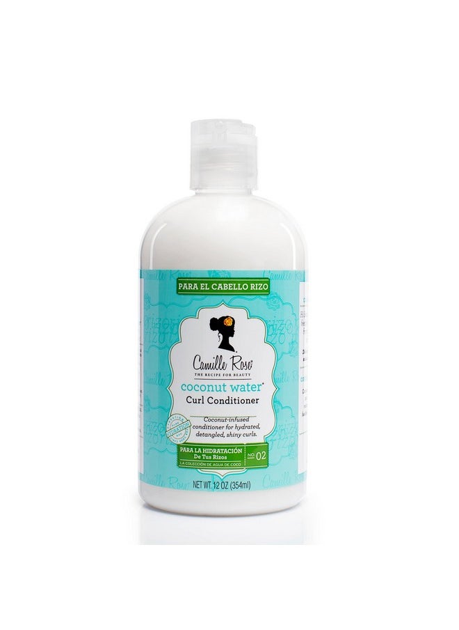 Camille Rose Coconut Water Curl Conditioner with Natural Coconut, Rosemary, & Castor Oils to Hydrate and Detangle, for Curly & Coily Hair Types, 12 oz