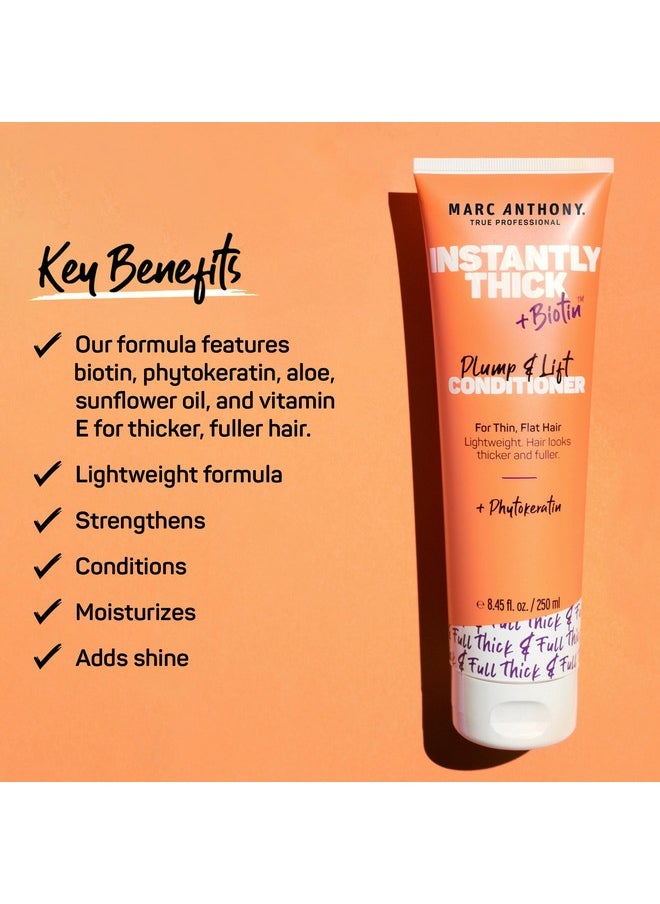 Marc Anthony Instantly Thick Biotin Conditioner, 8.45 oz - Volumizing & Moisturizing Hair Product for Thin, Flat or Dry Hair - Paraben-free, Sulfate-free, Phthalate-free