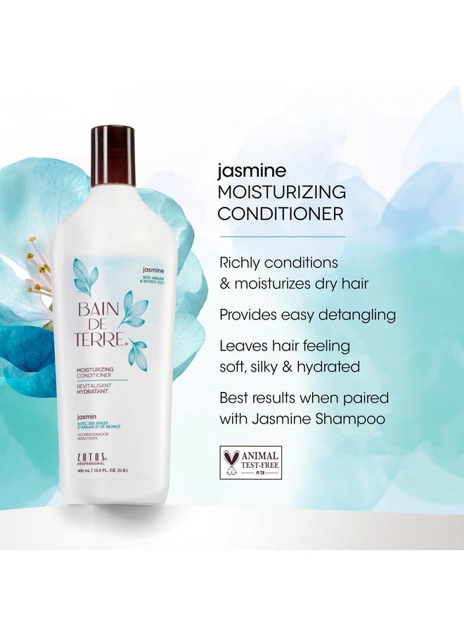 Bain de Terre Jasmine Moisturizing Conditioner, Rich Hydration for Dry Hair, with Argan & Monoi Oils, Paraben-Free, Color-Safe, Vegan, 33.8 Fl Oz