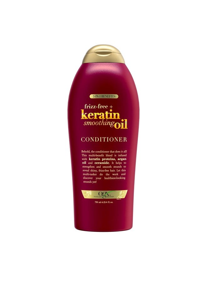 OGX Frizz-Free + Keratin Smoothing Oil Conditioner, 25.4 fl oz