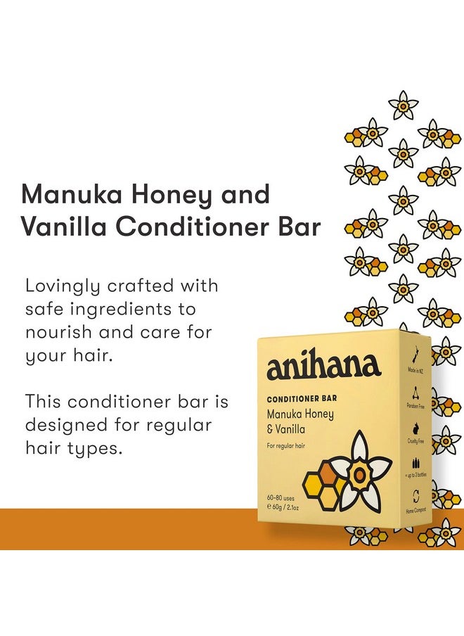 ANIHANA Conditioner Bar for Regular Normal Hair Clean Purifying Natural Healthy Look and Shine Paraben Free Manuka Honey and Vanilla 2.1 oz