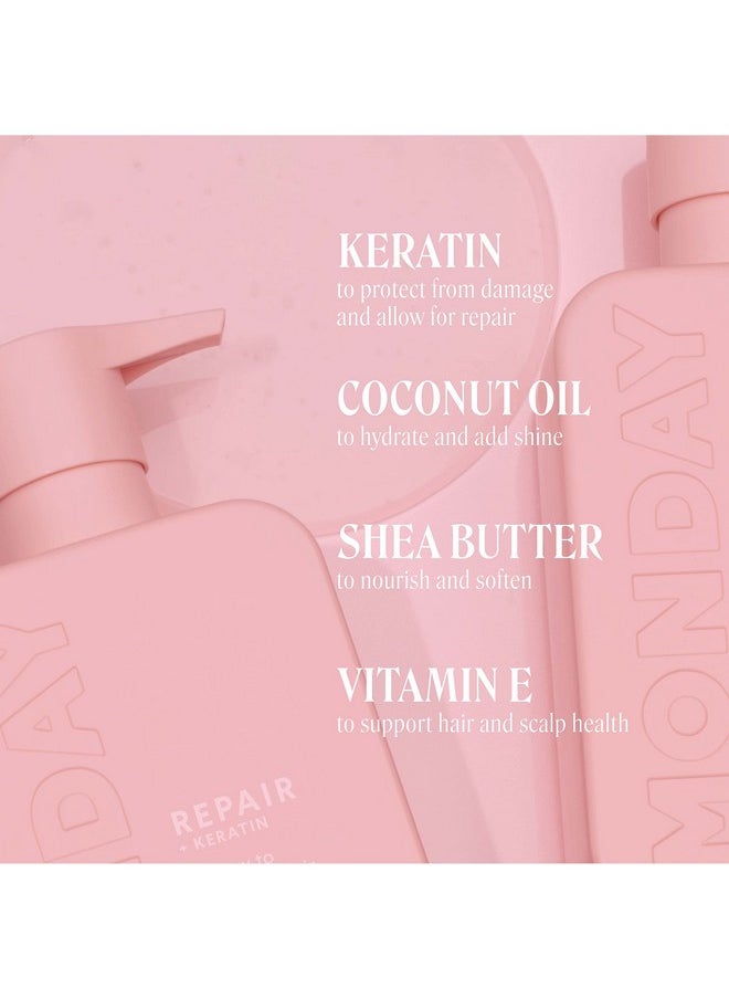 MONDAY HAIRCARE Repair Conditioner 12 oz. (354 ML) for Dry to Damaged Hair, Made with Keratin, Coconut Oil, Shea Butter and Vitamin E
