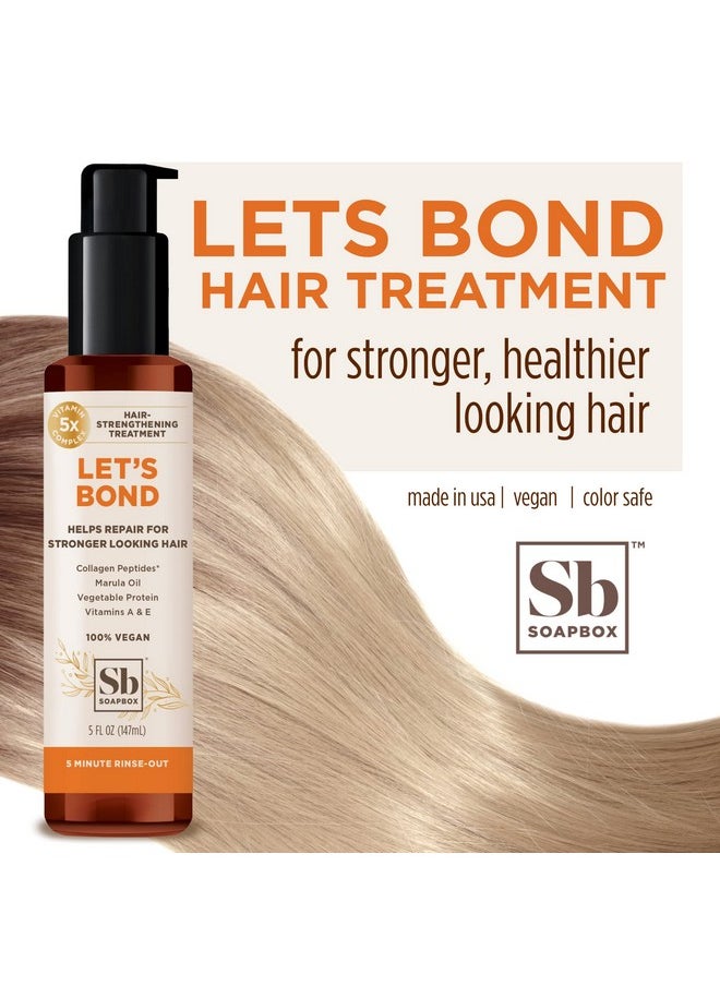 Soapbox Let's Bond Hair Treatment with Collagen Peptides - Repair Damaged Hair, Prevent Breakage, Nourish & Strengthen Fine, Frizzy Hair, Paraben Free & Color Safe, 5oz