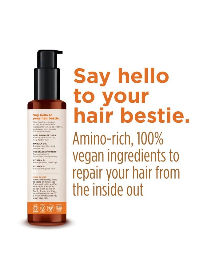 Soapbox Let's Bond Hair Treatment with Collagen Peptides - Repair Damaged Hair, Prevent Breakage, Nourish & Strengthen Fine, Frizzy Hair, Paraben Free & Color Safe, 5oz