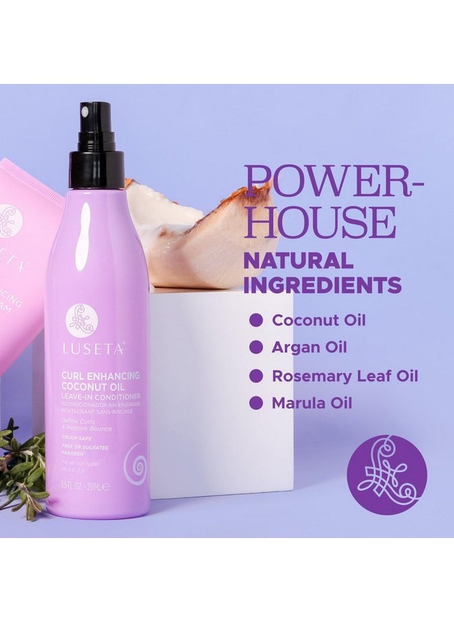 Luseta Leave in Conditioner for Curly with Coconut Oil Promotes Shining, Bouncy, Frizz-free, Sulfate Free Paraben Free 8.5Fl Oz