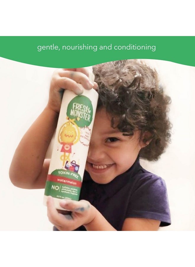 Fresh Monster Kids Detangler Spray, Toxin-Free, Hypoallergenic & Natural, Hair Conditioning Spray for Kids, Watermelon (2 Pack, 8.5oz/each)