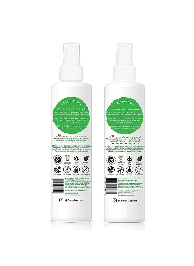 Fresh Monster Kids Detangler Spray, Toxin-Free, Hypoallergenic & Natural, Hair Conditioning Spray for Kids, Watermelon (2 Pack, 8.5oz/each)