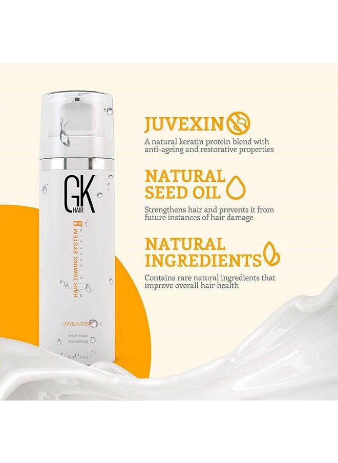 GK HAIR Global Keratin Leave In Conditioner Cream (4.4 Fl Oz/130ml) Conditioning Hydrating Smoothing Moisturizing & Frizz Control For Dry Damaged Hair Taming before Swimming or Exercise