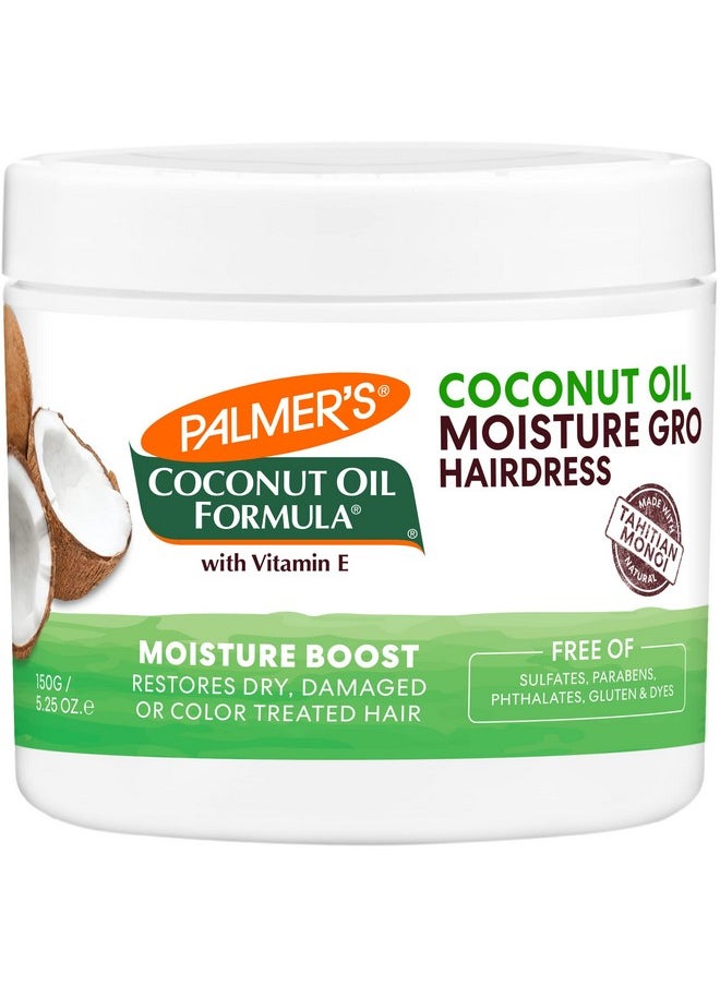 Palmer's Coconut Oil Formula Moisture Gro Hairdress Hair Cream, Restorative Leave In Conditioner to Minimize Breakage and Add Shine, 5.25 Ounce Jar