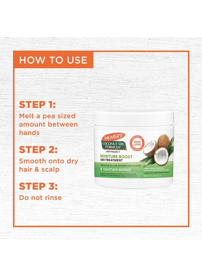 Palmer's Coconut Oil Formula Moisture Gro Hairdress Hair Cream, Restorative Leave In Conditioner to Minimize Breakage and Add Shine, 5.25 Ounce Jar