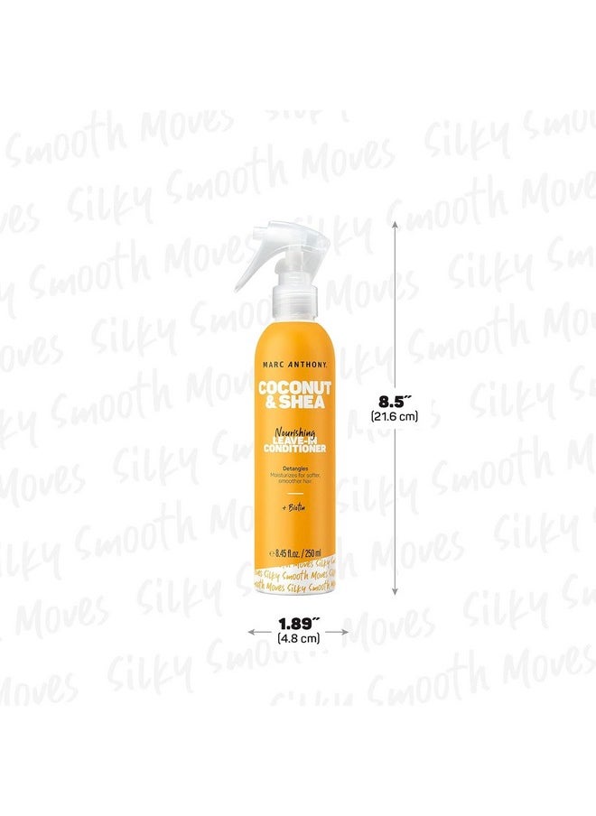 Marc Anthony Leave-In Conditioner Spray, Coconut Oil & Shea Butter - Anti-Frizz Biotin Detangling Spray to Moisturize for Softer Smoother Hair - Color Safe & Sulfate Free Styling Product