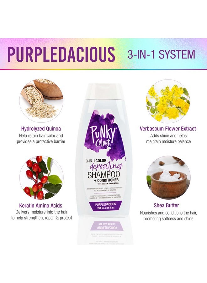 Punky Colour 3-in-1 Color Depositing Hair Cleanser & Conditioner, 8.5 fl oz. (Purpledacious)