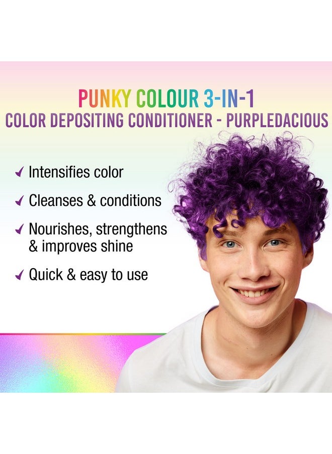 Punky Colour 3-in-1 Color Depositing Hair Cleanser & Conditioner, 8.5 fl oz. (Purpledacious)