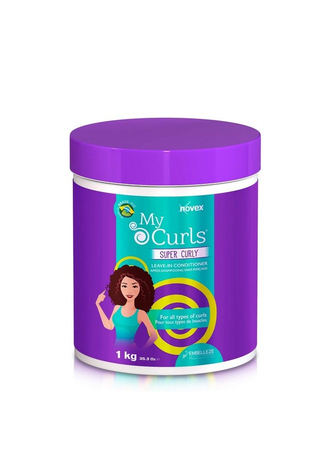 NOVEX My Curls Super Curly Deep LEAVE IN Conditioner - 35 oz. - Defines Curls - Controls Volume - Reduces Frizz - Adds Softness - For All Curly Hair Types