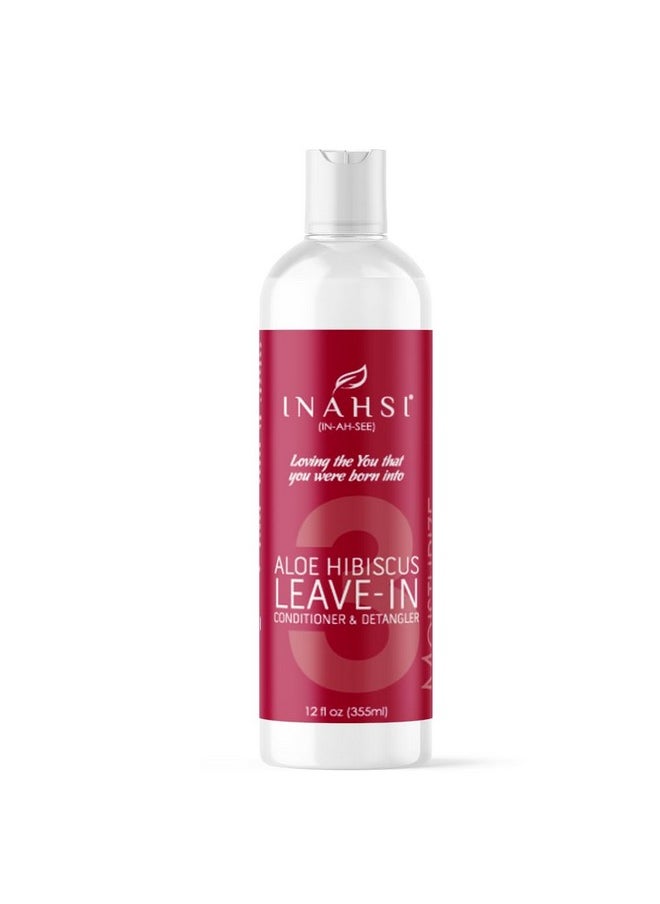 Inahsi Aloe Hibiscus Leave-In Conditioner | Hair Conditioner for Men, Women, or Kids with Curly Hair | Hair Products for Naturally Curly Hair 12 oz | Made in the USA