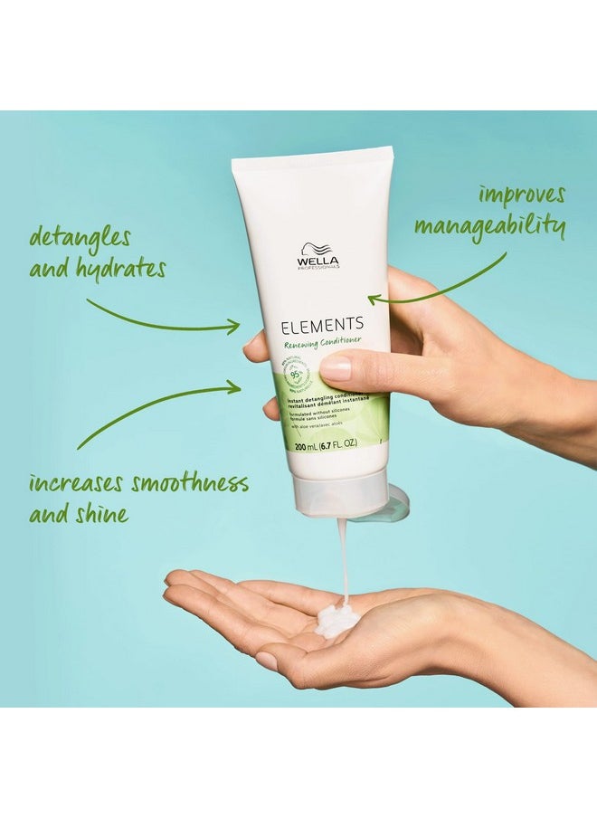 Wella Professionals Elements Gentle Renewing Conditioner| Gentle, Silicone-Free | Instant Detangling Conditioner| For All Hair Types| 6.7 Fl Oz
