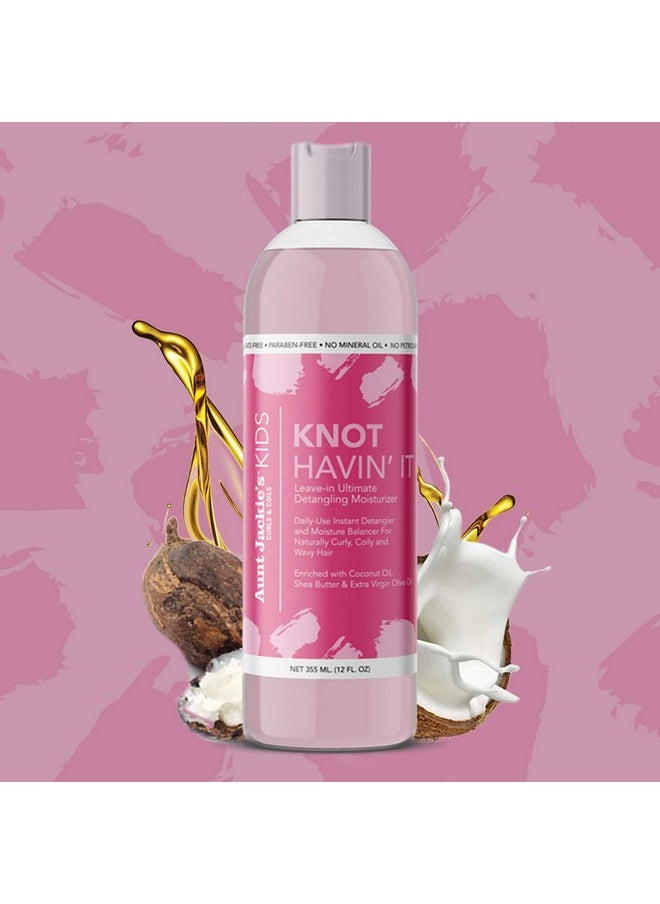 Aunt Jackie's Kids Knot Havin' It Leave-In Ultimate Detangling Hair Moisturizer for Naturally Curly, Coily and Wavy Hair, 12 oz