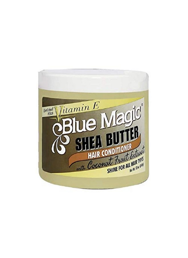 Blue Magic Shea Butter Hair conditioner with Coconut Fruit Extract 12 ounce jar (340gm)