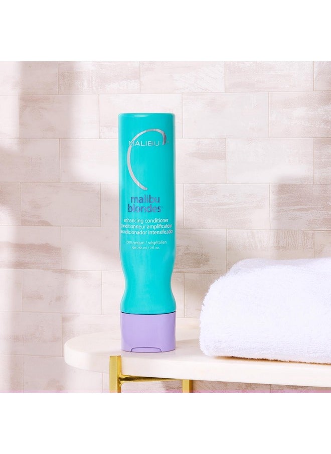 Malibu C Blondes Enhancing Conditioner (9 oz) - Hair Hydrating Conditioner for Natural + Processed Blondes - Protects Hair from Discoloration & Damage