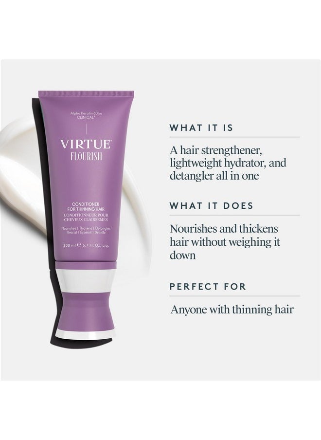 Virtue Flourish Conditioner for Thinning Hair | Nourishes, Thickens, Detangles Thinning Hair