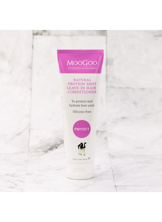 MooGoo Protein Shot Leave In Conditioner - A Natural Hydrating Hair Treatment for Dry Damaged Hair - for Women and for Men. Paraben Free, Cruelty Free.