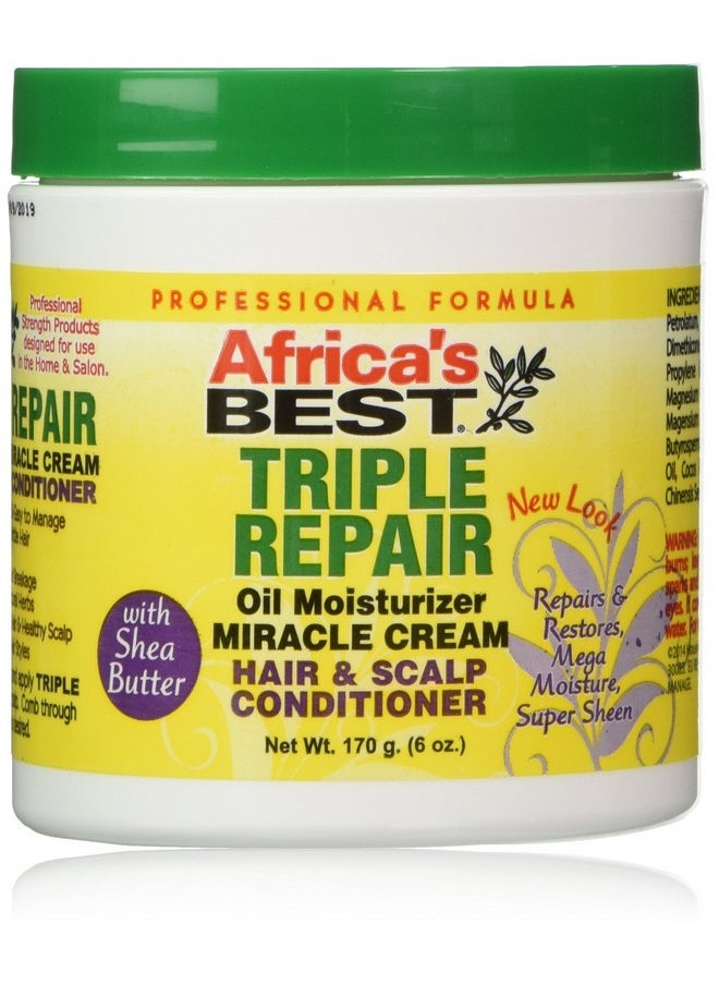 Africa's Best Triple Repair Oil Moisturizer Hair and Scalp Conditioner, 6 Ounce (Packaging May Vary)