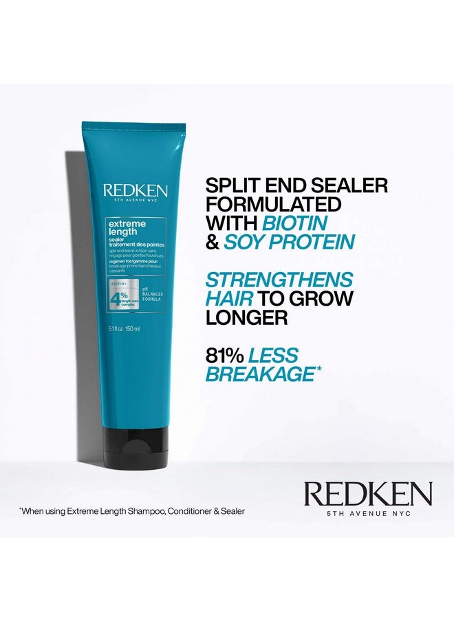 Redken Extreme Length Leave-In Conditioner | For Hair Growth | Seals Split Ends & Prevents Breakage | Infused With Biotin | 5.1 Fl Oz