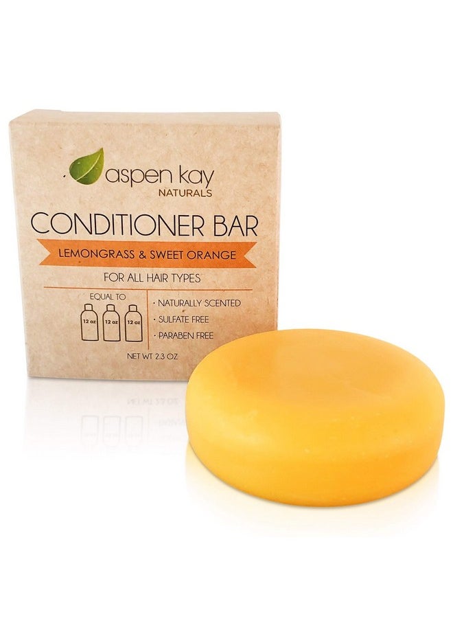 Aspen Kay Naturals Conditioner Bar, Lemongrass, 2.3 Ounce. Made With Natural & Organic Ingredients, All Hair Types including frizzy hair, Sulfate-Free, Cruelty-Free & Vegan