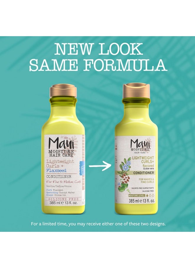 Maui Moisture Lightweight Curls + Flaxseed Conditioner, Conditioning, Paraben Free, Silicone Free, 13 Fl Oz