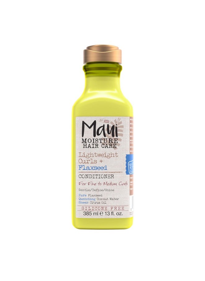 Maui Moisture Lightweight Curls + Flaxseed Conditioner, Conditioning, Paraben Free, Silicone Free, 13 Fl Oz