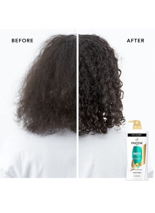 PANTENE PRO-V Smooth & Sleek Conditioner, 25.1 oz, Twin Pack and Intense Rescue Shot Treatment 0.5 oz for dry hair