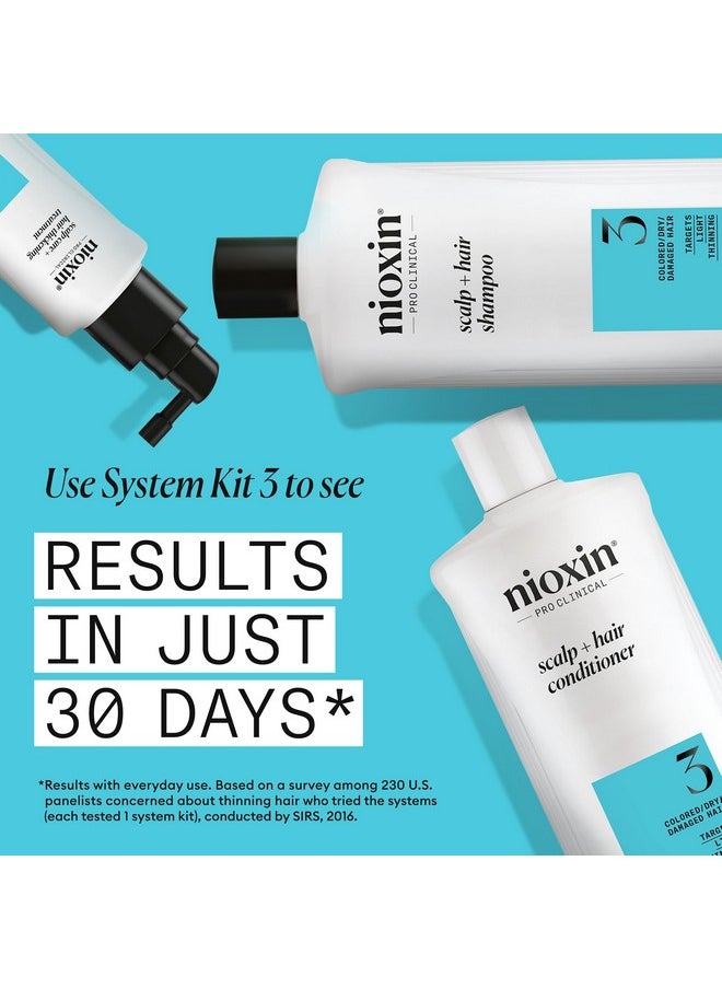 Nioxin System 3 Scalp + Hair Conditioner | For Colored or Damaged Hair with Light Thinning | With Niacinamide and Biotin | 16.9 Fl oz.