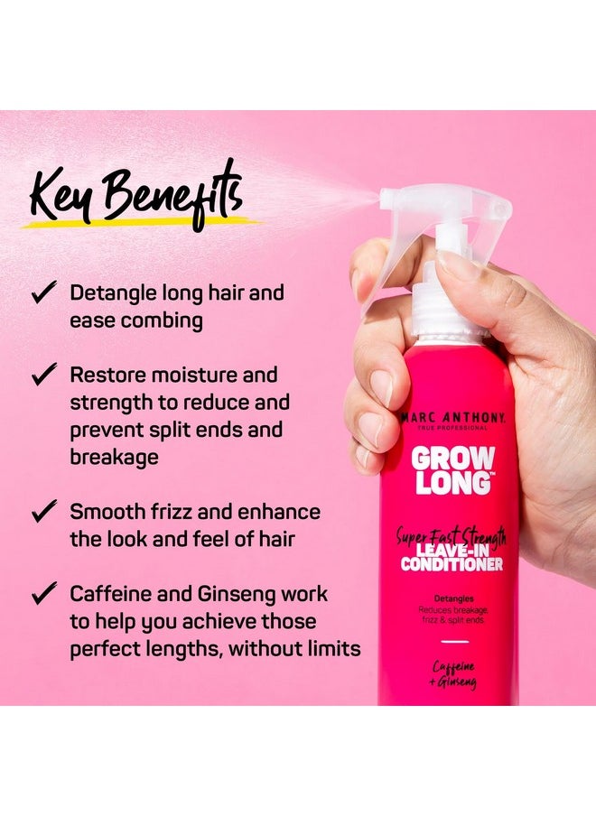 Marc Anthony Leave-In Conditioner Spray & Detangler, Grow Long Biotin - Anti-Frizz Deep Conditioner For Split Ends & Breakage - Vitamin E, Caffeine & Ginseng for Curly, Dry & Damaged Hair
